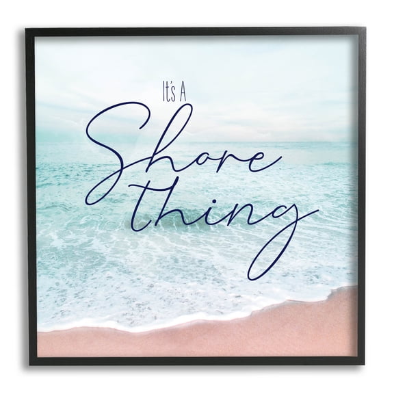 It's A Shore Thing Summer Beach Coastal Graphic Art Black Framed Art Print Wall Art