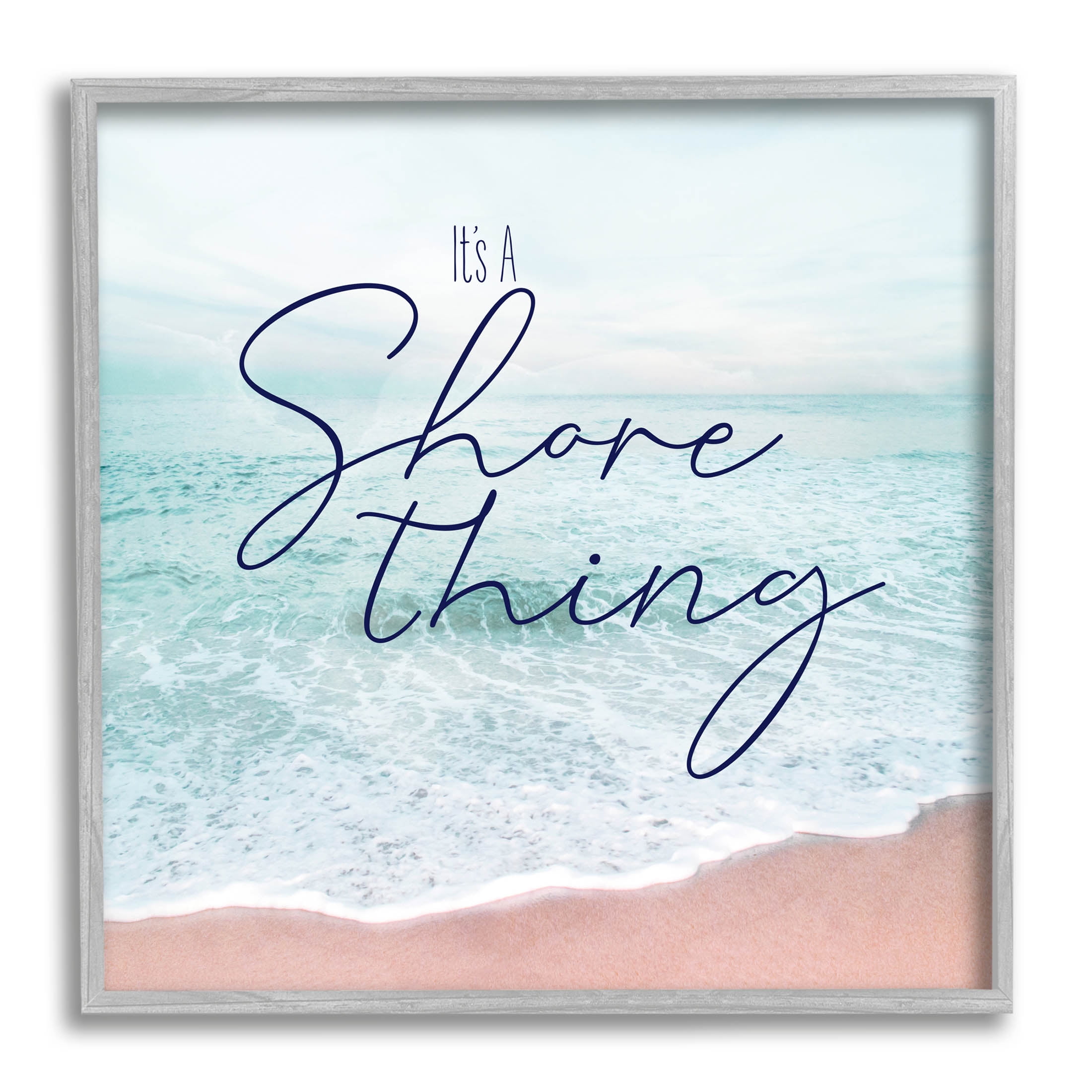 It's A Shore Thing Summer Beach Coastal Graphic Art Gray Framed Art Print Wall Art