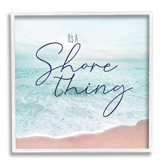 It's A Shore Thing Summer Beach Coastal Graphic Art White Framed Art Print Wall Art