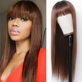 thumbnail image 1 of It's A Wig Wigs for Women Long Straight Hair Wig Natural Light Brown Remy Heat- Fiber Hair Short Human Wigs for Women, 1 of 9