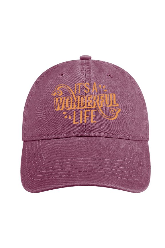 It’s A Wonderful Life Wine Red Hat Adjustable Funny Fashion Unisex Baseball Cap for Men Women