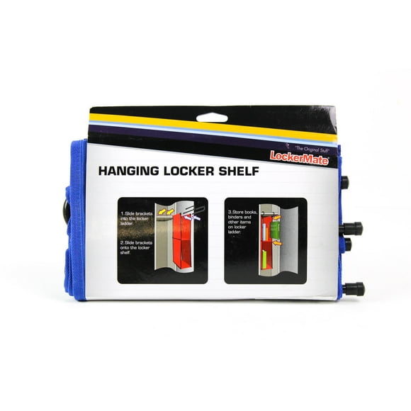 It's Academic 866 Hanging Fabric Locker Shelf - 2 Shelves, Fits Standard Lockers, Durable Fabric, Colors May Vary, Blue, Black