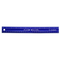 It's Academic Flexi Rulers, 12-inch Flexible Non-Breakable Ruler, 12-Pack, Blue
