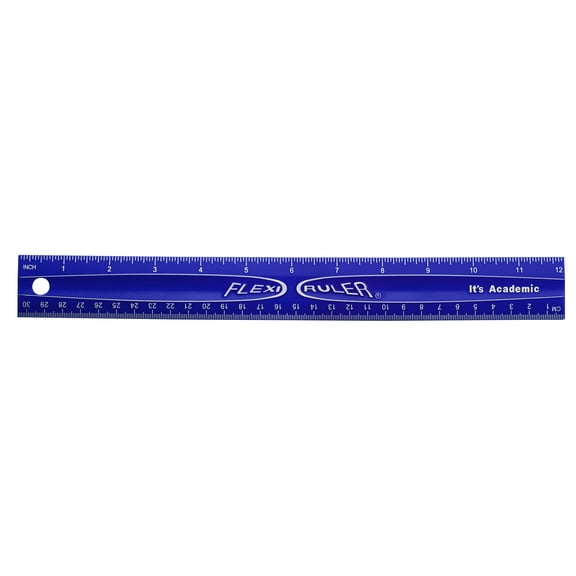 It's Academic Flexi Rulers, 12-inch Flexible Non-Breakable Ruler, 12-Pack, Blue
