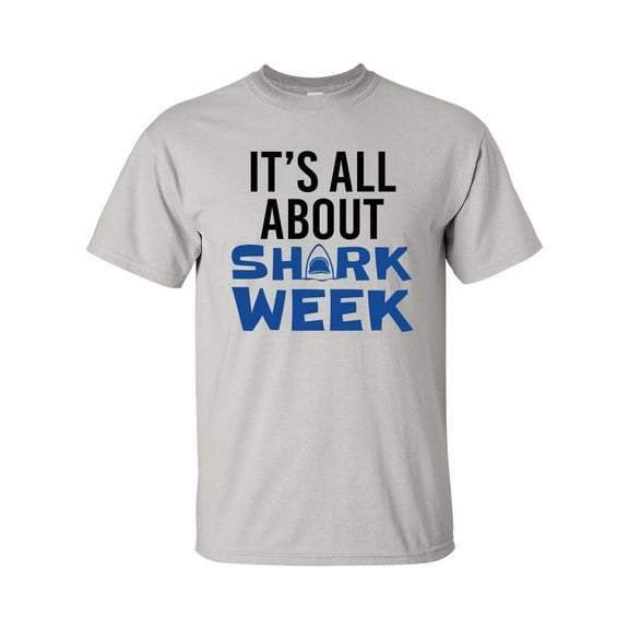 It's All About Shark Week Unisex Adult Short Sleeve T-shirt-Ice Grey-xxxl