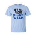thumbnail image 1 of It's All About Shark Week Unisex Adult Short Sleeve T-shirt-Light Blue-small, 1 of 4