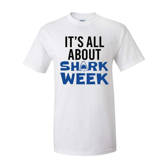It's All About Shark Week Unisex Adult Short Sleeve T-shirt-White-medium