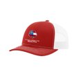 thumbnail image 1 of It's All About The South Georgia Flag FIlled Cotton Boll Mesh Back Trucker Hat-Red/White, 1 of 4