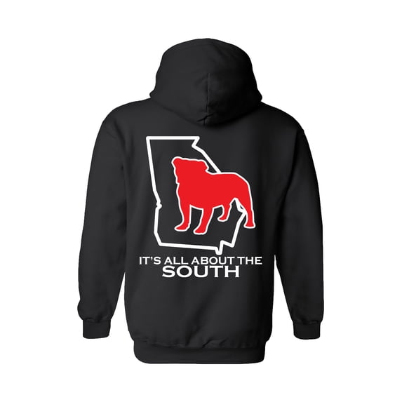 It's All About The South Georgia Football State Outline Unisex Hoodie-Black-4xl