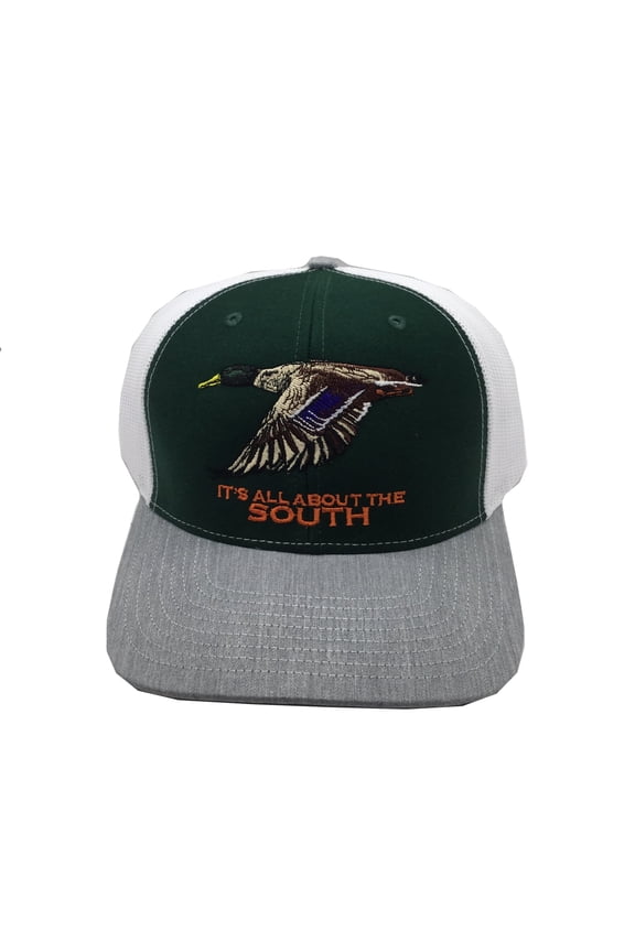 Mallard Trucker Mesh Snapback Hat- Green/Gray/White