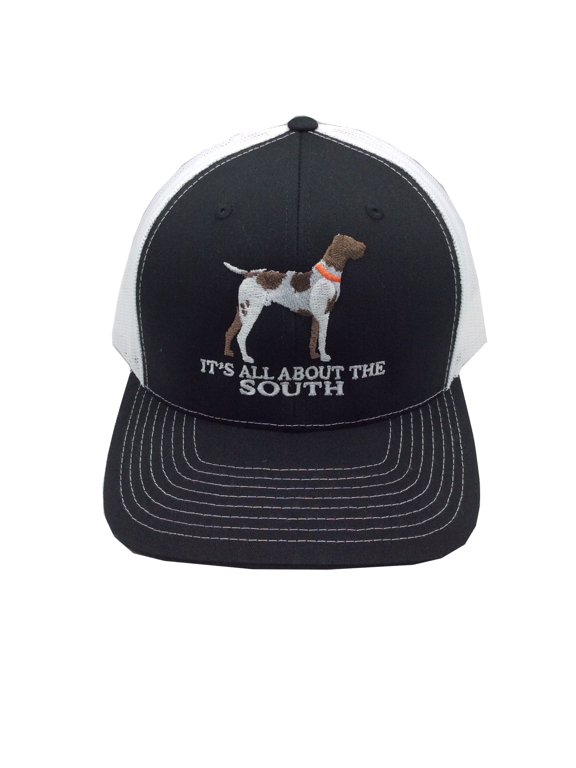 Pointer Dog Trucker Mesh Snapback Hat- Black/White