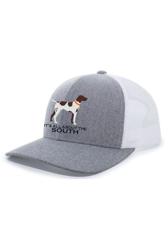 Pointer Mesh Back Trucker Hat-Heather Grey/White