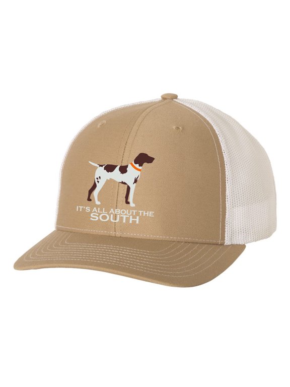 Pointer Mesh Back Trucker Hat-Khaki/White