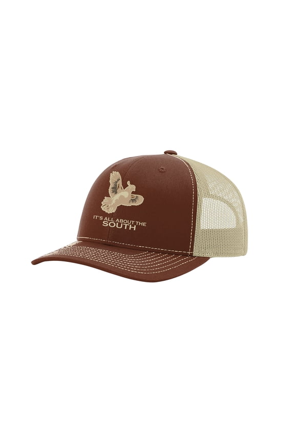 Quail Mesh Back Trucker Hat-Brown/Khaki