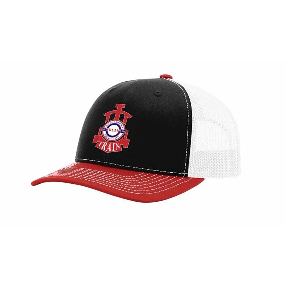 It's All About The South Trump Train Make America Great Mesh Back Trucker Hat-Black/Red/White