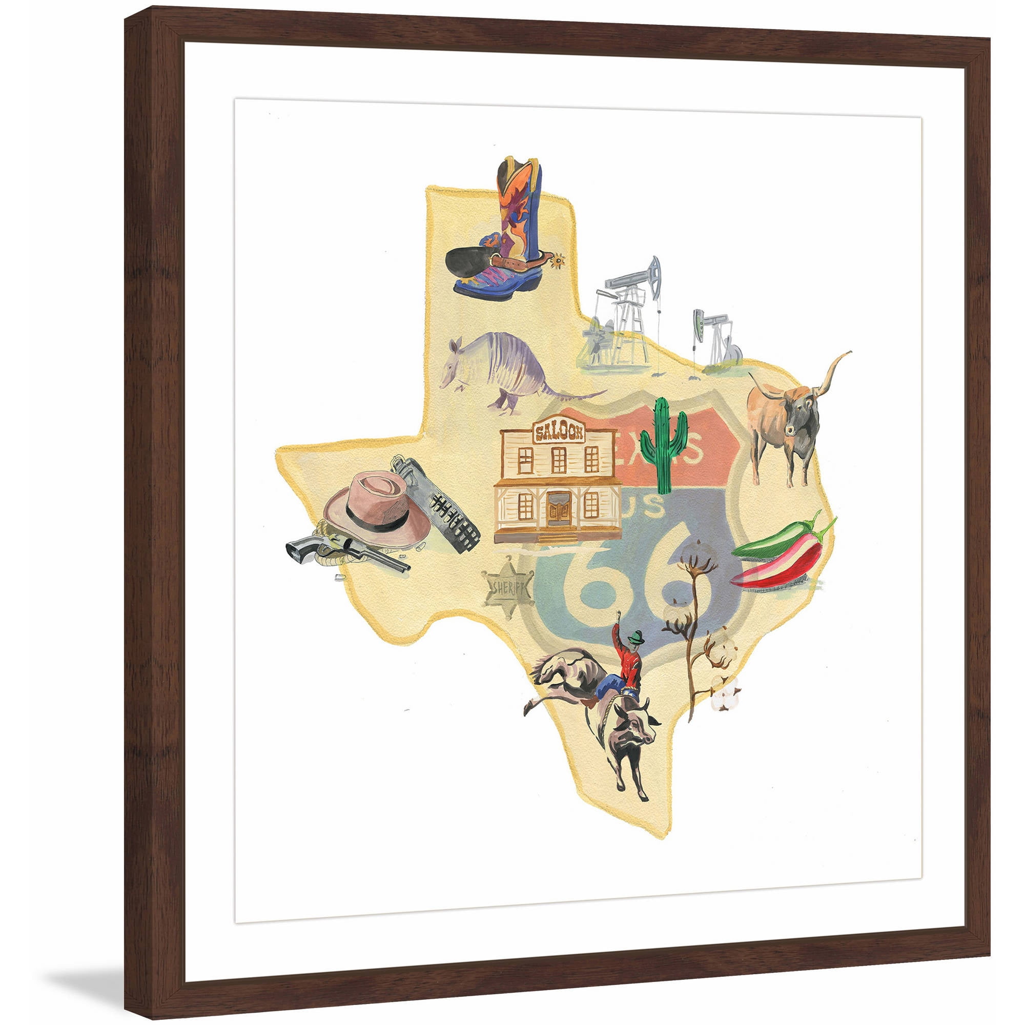 "It's All Texas" Framed Painting Print