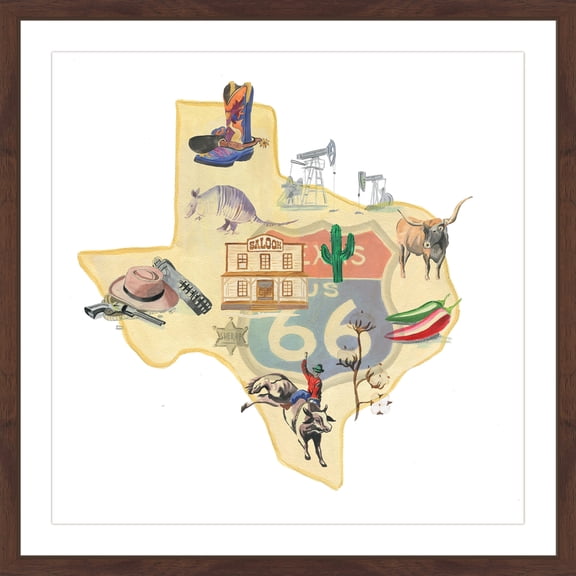"It's All Texas" Framed Painting Print