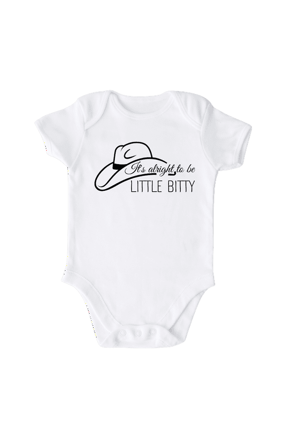 It's Alright To Be Little Bitty Shirt Premium Custom Baby Clothes Unisex Baby Announcement Gift for Mom Newborn Outfit 0-3m White