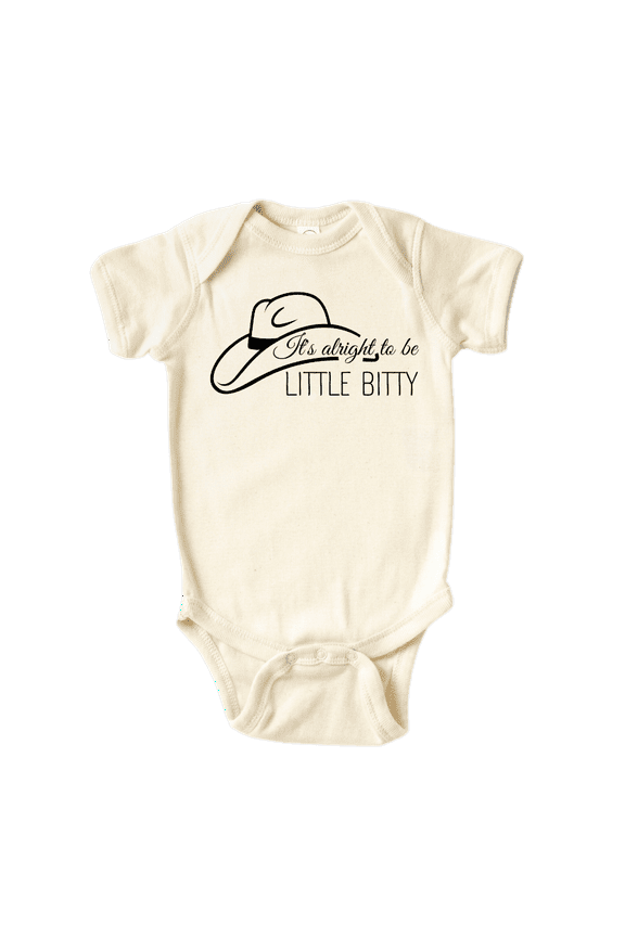 It's Alright To Be Little Bitty Shirt Premium Custom Baby Clothes Unisex Baby Announcement Gift for Mom Newborn Outfit 3-6m Natural