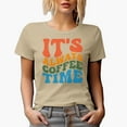thumbnail image 1 of It's Always Coffee Time, Groovy Retro Wavy Text Merch Gift, Tan T-Shirt, 2XL, 1 of 5