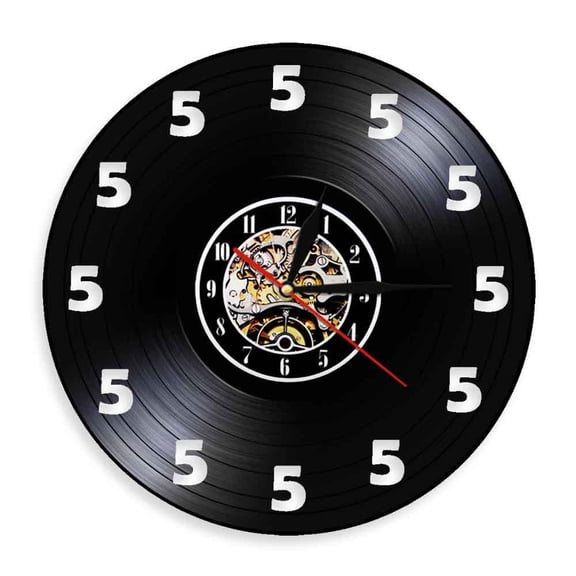 It's Always Five O'Clock Somewhere Wine O'Clock Only 5 Wall Watch Made Of Real Vinyl Record Wall Clock Wine Lover Man Cave Gift Without LED