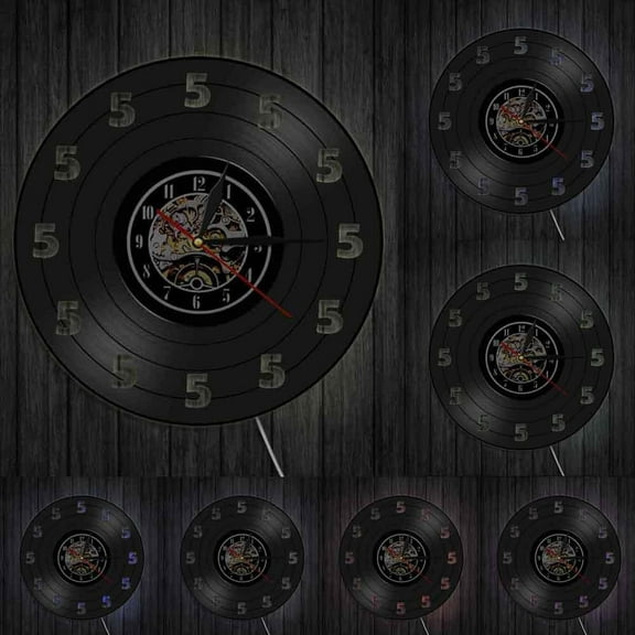 It's Always Five O'Clock Somewhere Wine O'Clock Only 5 Wall Watch Made Of Real Vinyl Record Wall Clock Wine Lover Man Cave Gift