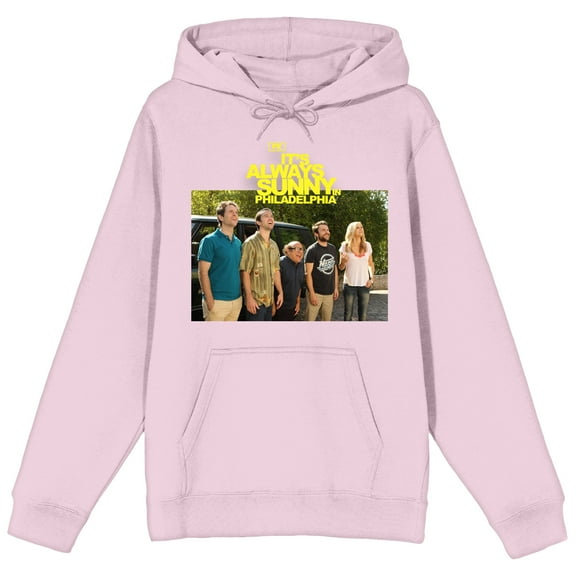 It's Always Sunny In Philadelphia Season 12 Group Shot Long Sleeve Cradle Pink Adult Hooded Sweatshirt-XL