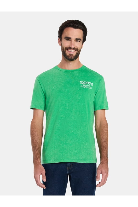 Men's and Big Men's St. Patrick's Day Front Back Graphic Tee, Sizes XS-5XL
