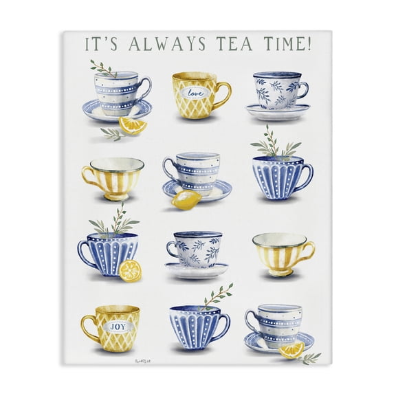 Stupell Industries It's Always Tea Time Canvas Wall Art, design by Elizabeth Tyndall