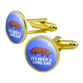 thumbnail image 1 of It's Been A Long Day Dog Dachshund Round Cufflink Set Gold Color, 1 of 5
