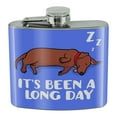 thumbnail image 1 of It's Been A Long Day Dog Dachshund Stainless Steel 5oz Hip Drink Kidney Flask, 1 of 3