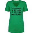 thumbnail image 1 of It's Beginning To Look A Lot Like Womens V-Neck T-Shirt, 1 of 2