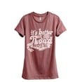 thumbnail image 1 of It's Better On The Road Women's Fashion Relaxed T-Shirt Tee Heather Rouge Large, 1 of 4