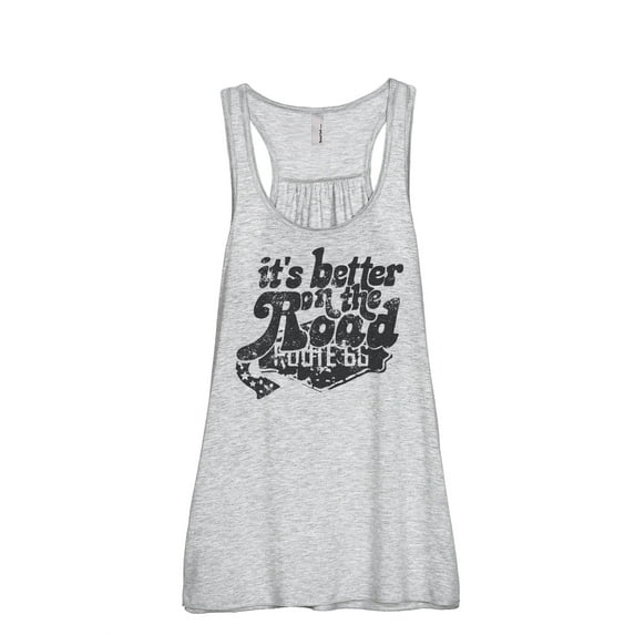 It's Better On The Road Women's Fashion Sleeveless Flowy Racerback Tank Top Sport Grey X-Large