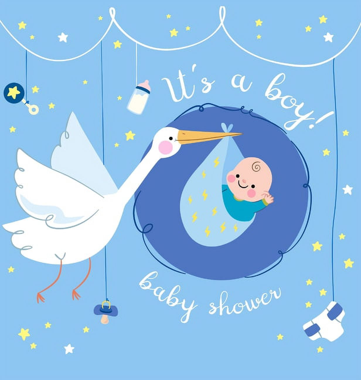 It's A Boy Stickers Single Sheet 35 Stickers - Baby Shower / New Baby