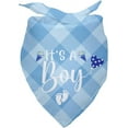thumbnail image 1 of It''s a Boy Gender Reveal Baby Announcement Dog Bandana Plaid Blue Dog Bandana Pregnancy Announcement Photo Prop Green Pet Scarf Decorations Accessories for Dog Lovers Owner Gift, 1 of 6