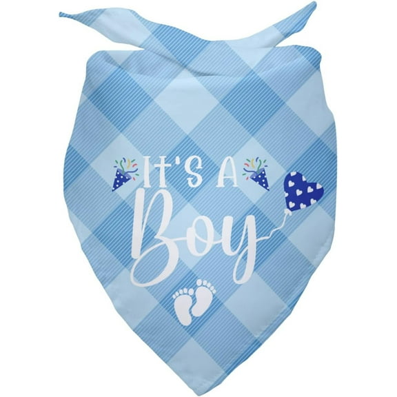 It''s a Boy Gender Reveal Baby Announcement Dog Bandana Plaid Blue Dog Bandana Pregnancy Announcement Photo Prop Green Pet Scarf Decorations Accessories for Dog Lovers Owner Gift