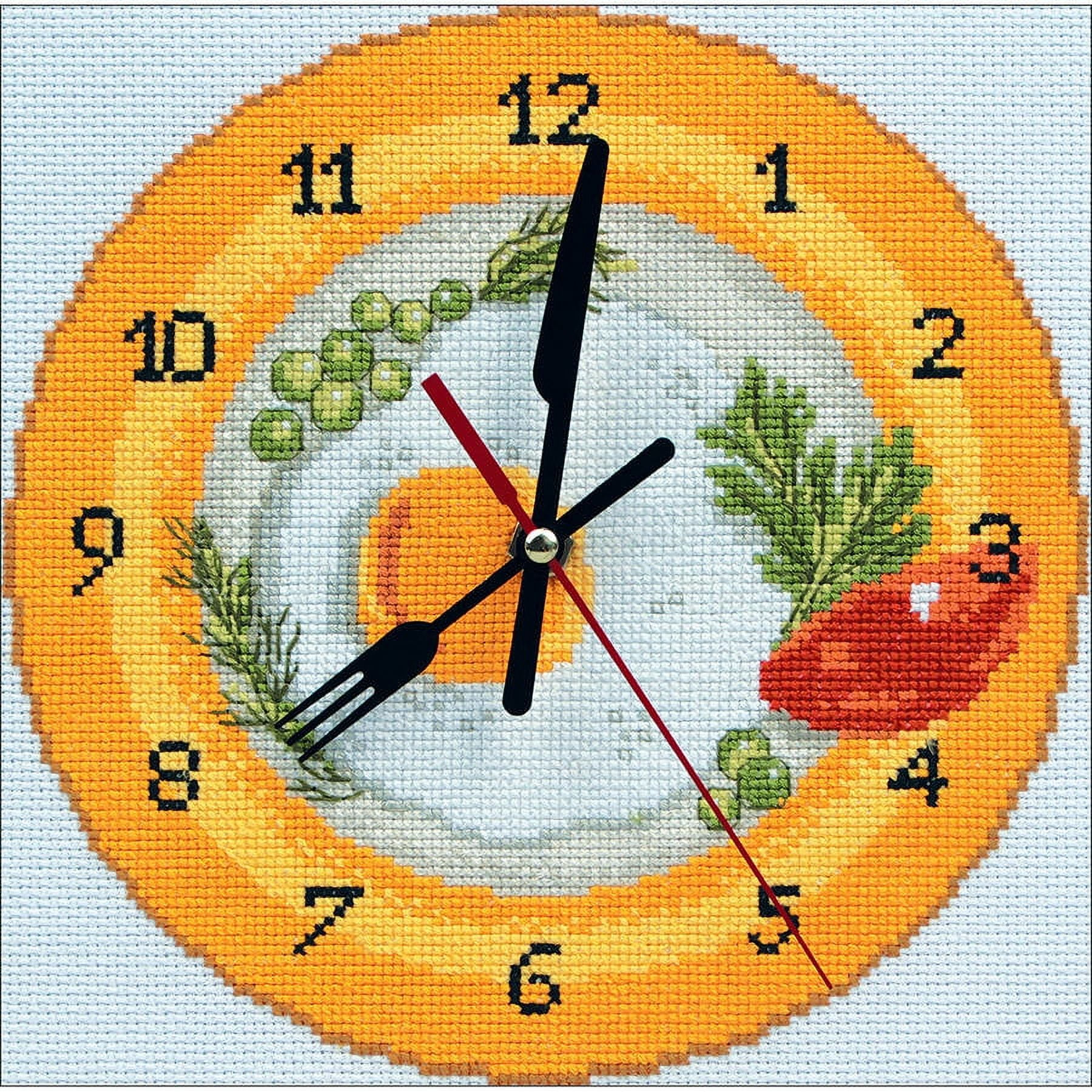 A Stitch 'N Time Counted Cross Stitch Clock Craft Kit
