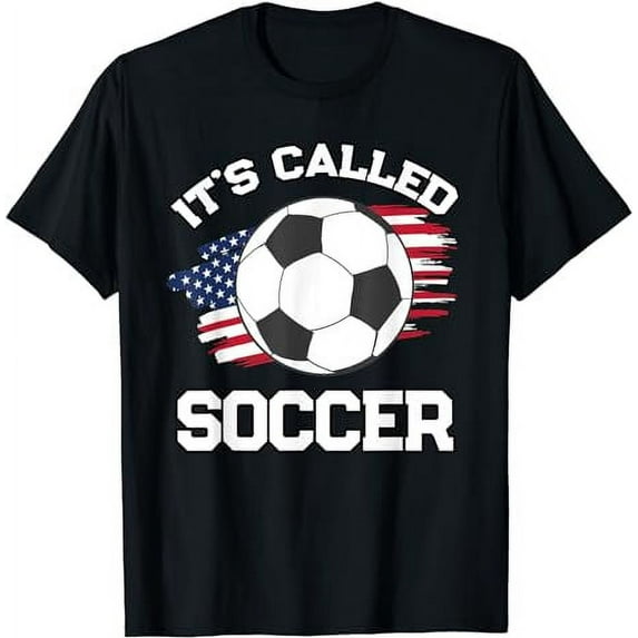 It's Called Soccer Funny Football Fan Futbol American Flag T-Shirt