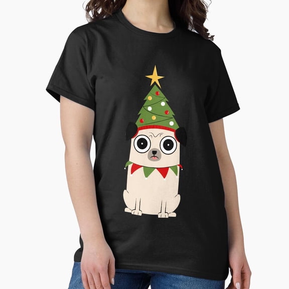 It's Christmas For Pug's Sake Holiday Unisex T-Shirt up to size 5XL