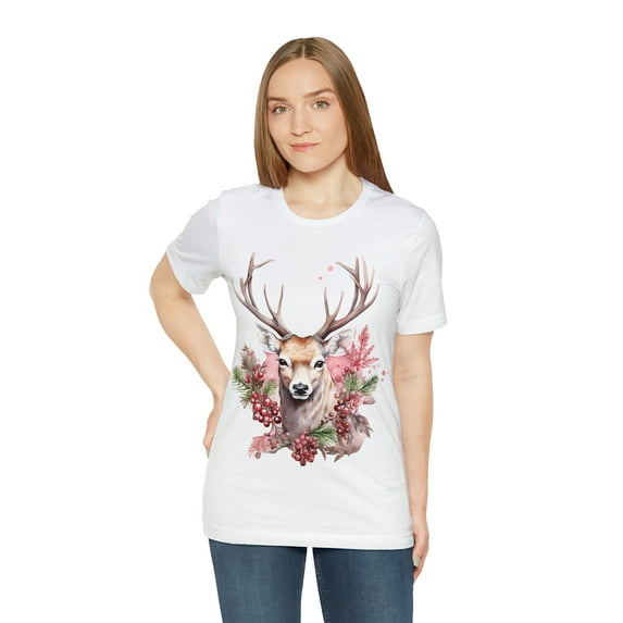 It's Christmas My Deer Smile Streetwear Unisex Jersey Short Sleeve T-shirt
