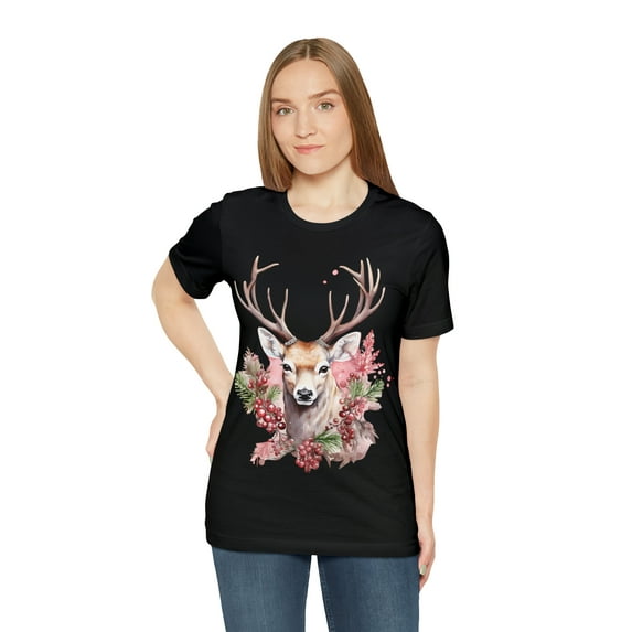 It's Christmas My Deer Smile Streetwear Unisex Jersey Short Sleeve T-shirt