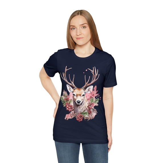 It's Christmas My Deer Smile Streetwear Unisex Jersey Short Sleeve T-shirt