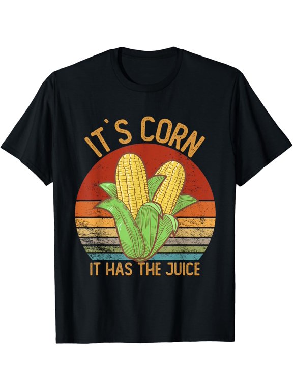 It`s Corn It Has the Juice T-Shirts Crop Top Corn Lovers T-ShirtMen and women, Black T-shirt, size: Extra large