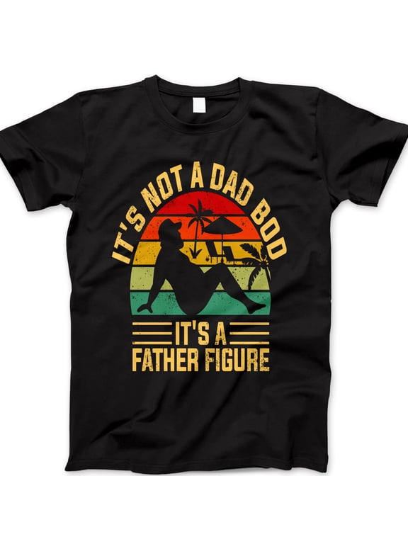 It’s Not a Dad Bod, It’s a Father Figure T-Shirt – Funny Retro Beach Dad Tee with Sunset Graphic – Humorous Father’s Day Gift for Men, Husband, or Dad
