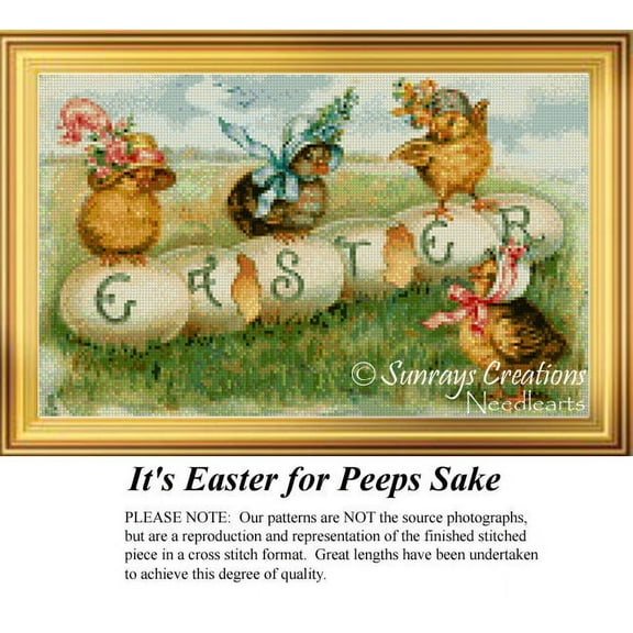 It's Easter for Peeps Sake, Cross Stitch Pattern (Pattern Only, You Provide the Floss and Fabric)