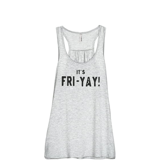 It's FRI-YAY Women's Fashion Sleeveless Flowy Racerback Workout Yoga Tank Top Sport Grey 2X-Large