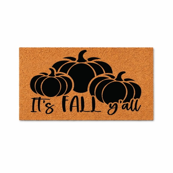 It’s Fall Y’all Doormat, Pumpkin Welcome Mat, Autumn Front Door Decor, Seasonal Entryway Rug, Fall Home Gift 1971 (16x24 inches) 1971