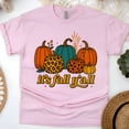 thumbnail image 1 of It’s Fall Y’all Pumpkin Graphic T-Shirt Leopard Print Autumn Tee, Light Pink, Size L, 1 of 6