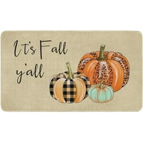 It''s Fall Y''all Pumpkins Decorative Doormat for Outside Entrance, Farmhouse Thanksgiving Fall Door Mat Indoor Outdoor for Front Porch Floor 17X30 Inch